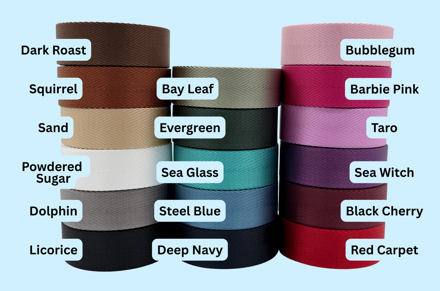 1.0 Inch - Classic Herringbone Webbing Collection